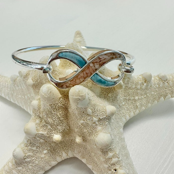 Infinity Bracelet w/Larimar & Sand by Dune Jewelry - Sunshine & Sweet Pea's Coastal Decor