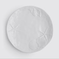 White Starfish & Seashell Melamine Plate