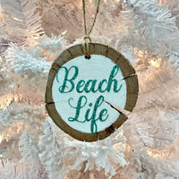 Wooden Coastal Inspired Christmas Ornaments Beach Life - Sunshine & Sweet Pea's Coastal Decor