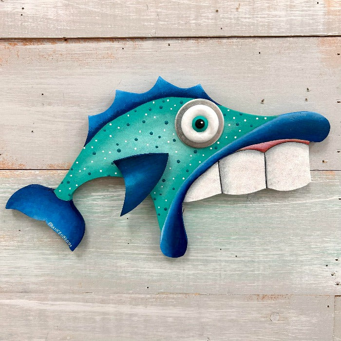 "Siren Steve" Wooden Funky Fish - Sunshine & Sweet Pea's Coastal Decor