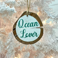 Wooden Coastal Inspired Christmas Ornaments Ocean Lover - Sunshine & Sweet Pea's Coastal Decor