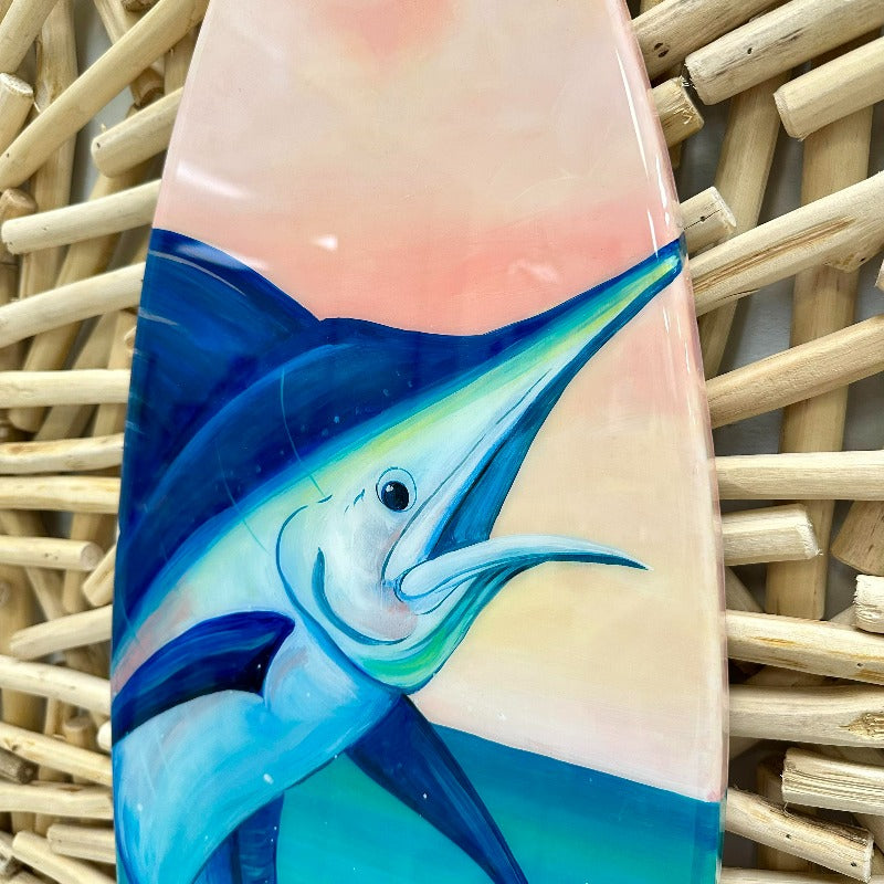 Marlin Surfboard with Resin Overlay - Sunshine & Sweet Pea's Coastal Decor