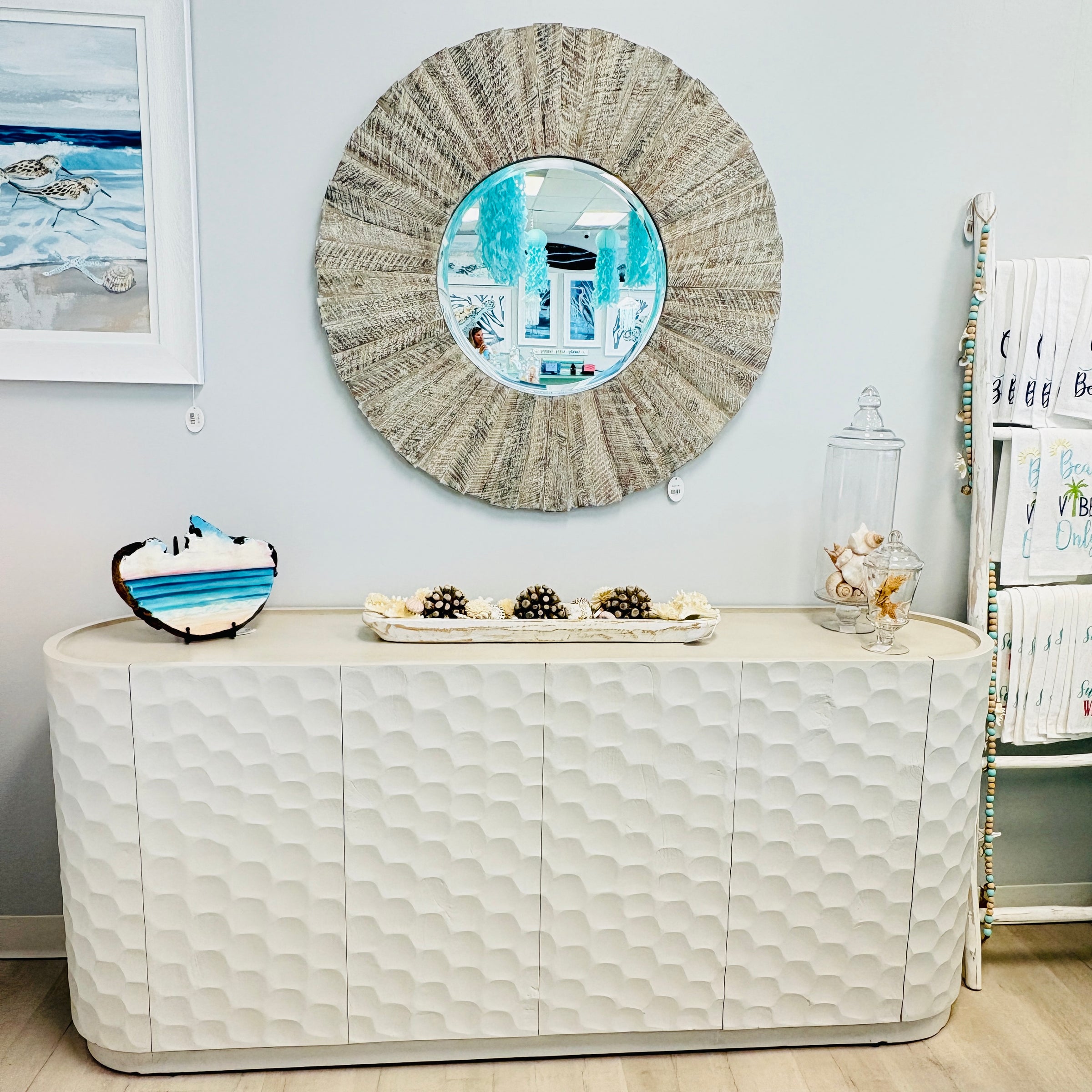 Solid Mango Wood 4 Door Cabinet
