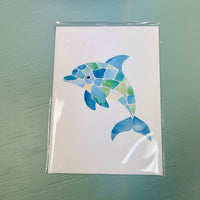 Assorted 5x7 Original Art Print Greeting Cards- Mosaic Sea Animals