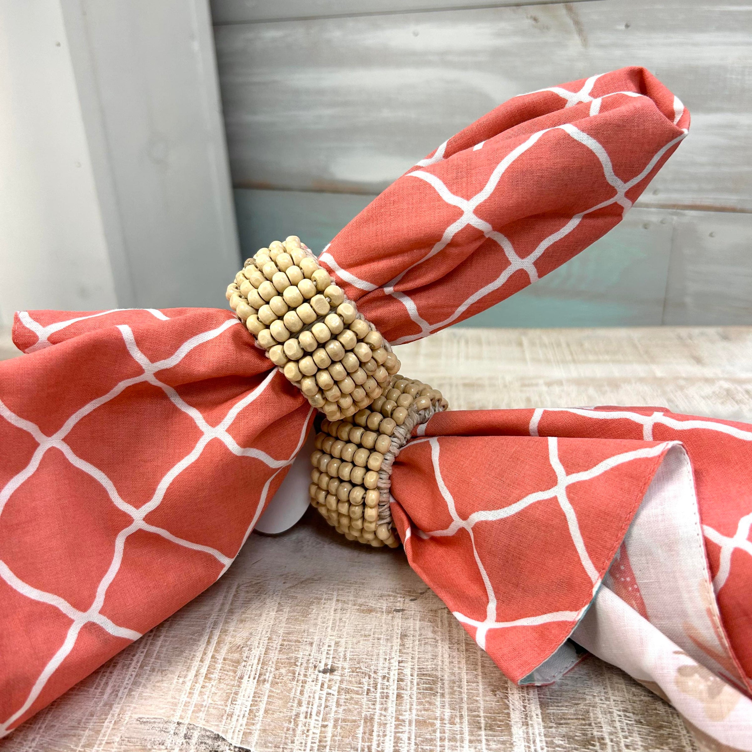 Island Inspired Wooden Beaded Napkin Holders