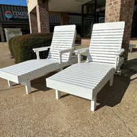 White Poly Outdoor Furniture Chaise Lounge Chair - Sunshine & Sweet Pea's Coastal Decor