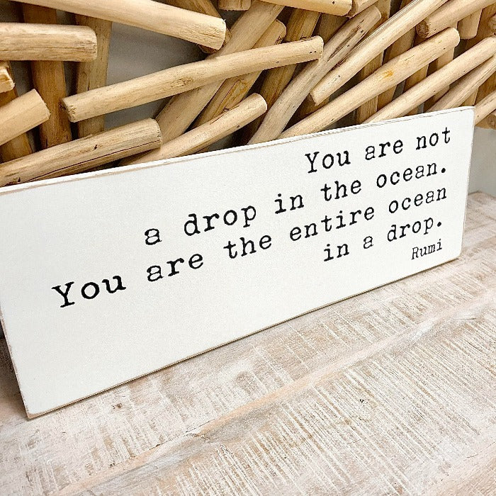 "You Are Not A Drop In The Ocean" Wooden Sign - Sunshine & Sweet Pea's Coastal Decor