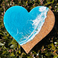 Beach Inspired Resin Heart