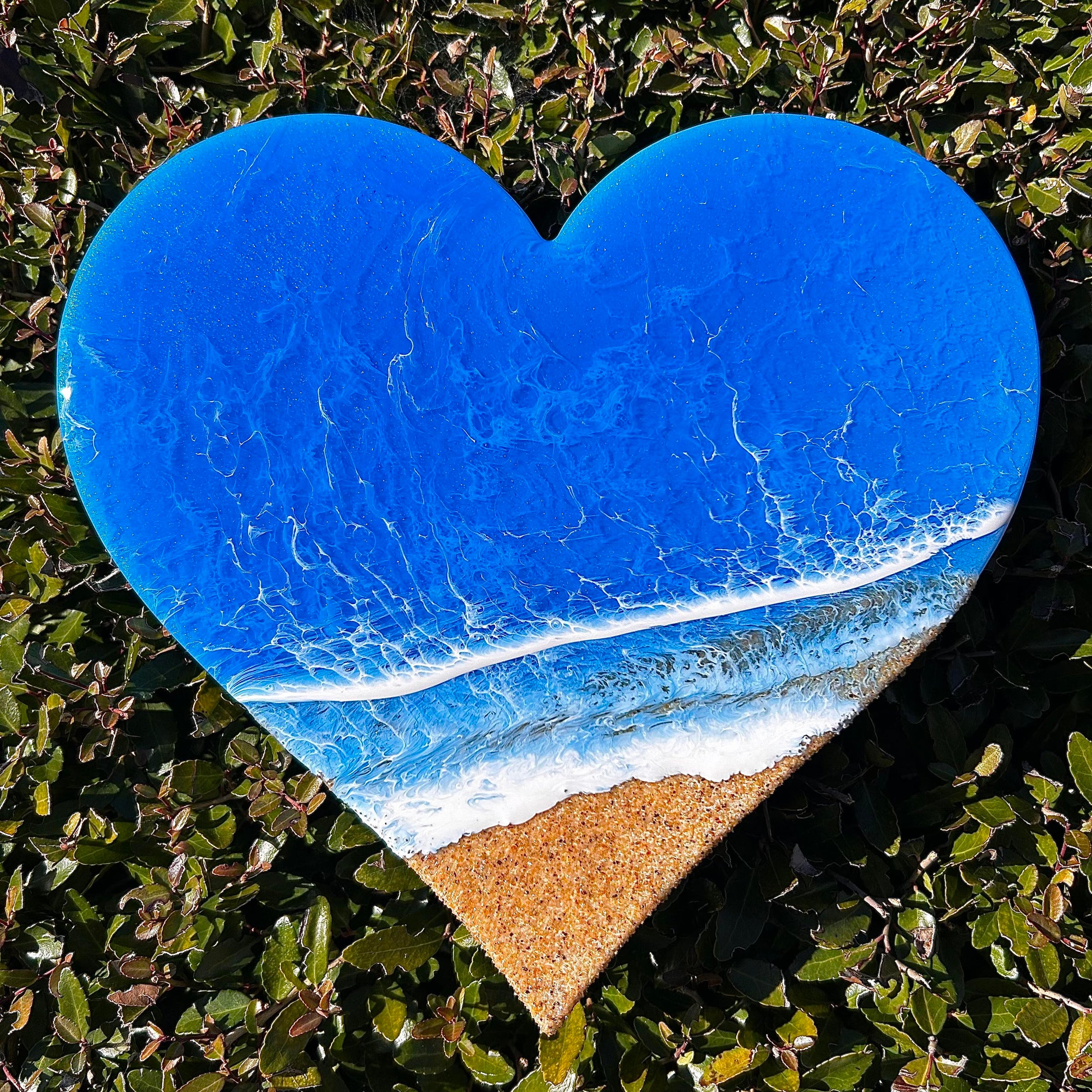 Beach Inspired Resin Heart