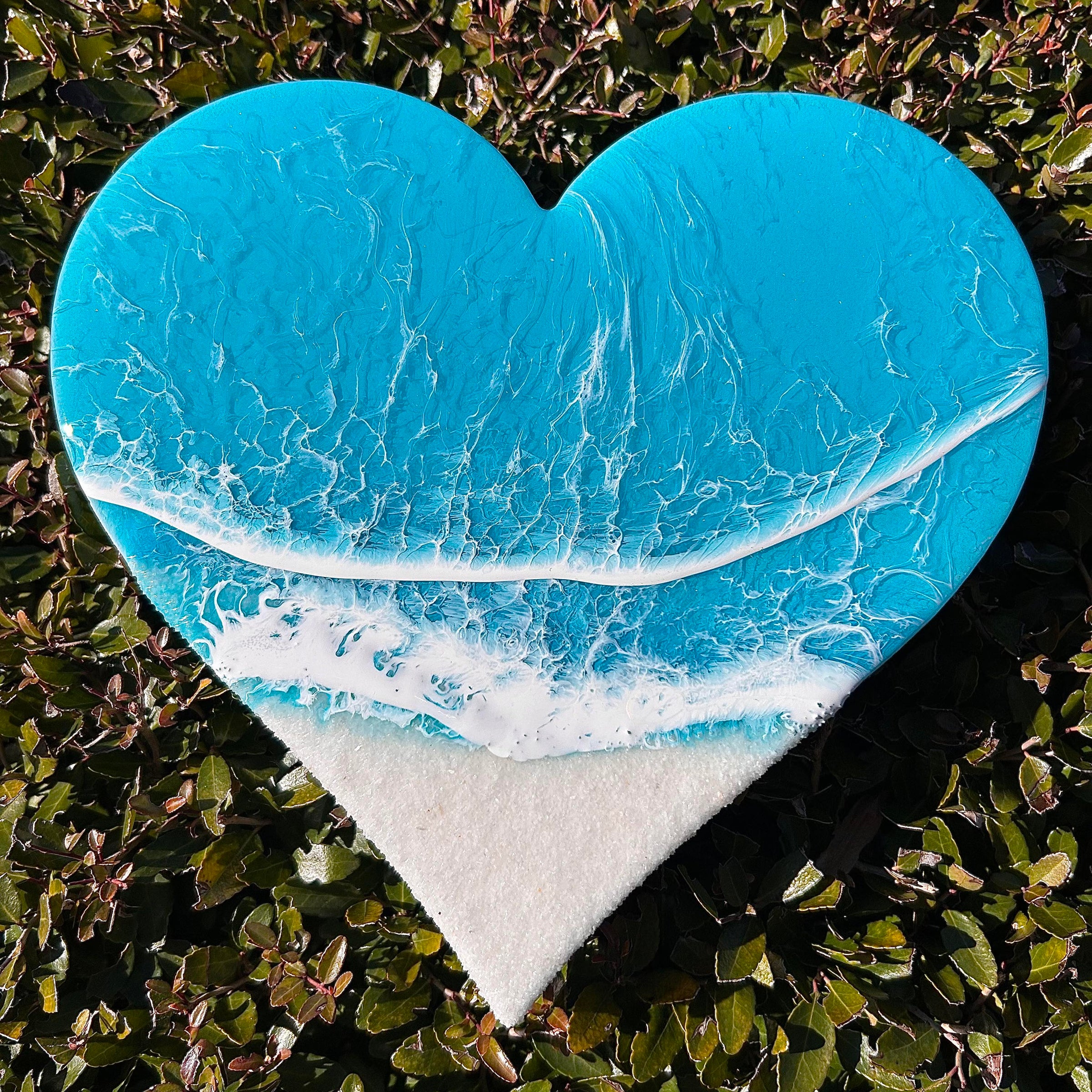 Beach Inspired Resin Heart