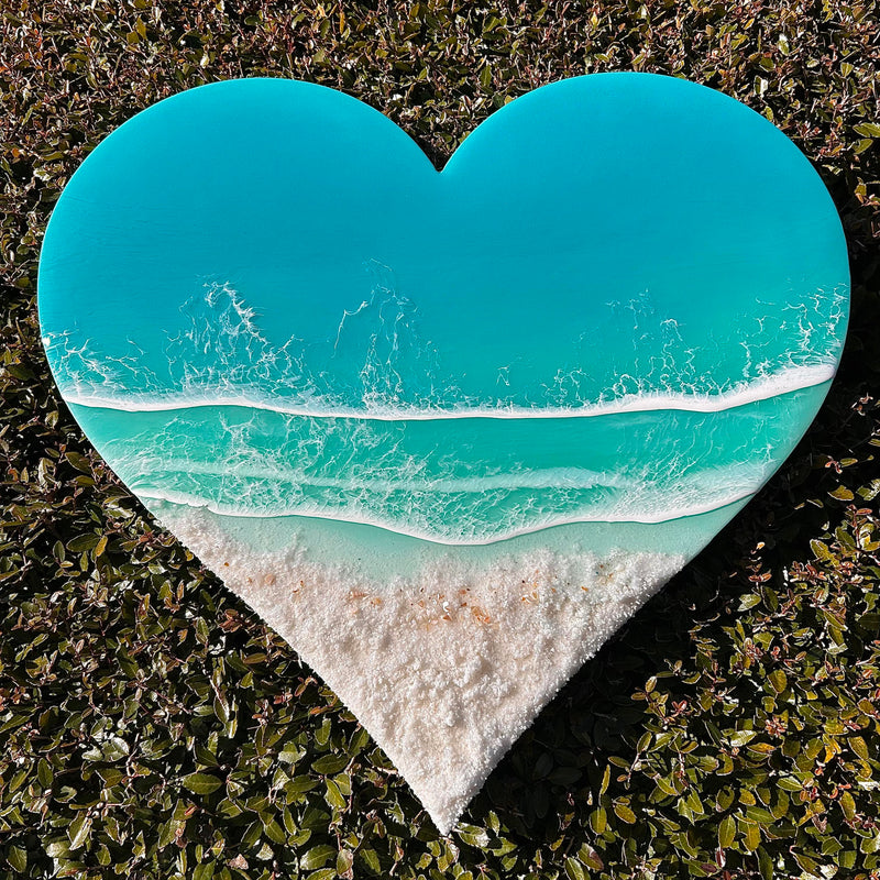 Beach Inspired Resin Heart