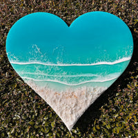 Beach Inspired Resin Heart