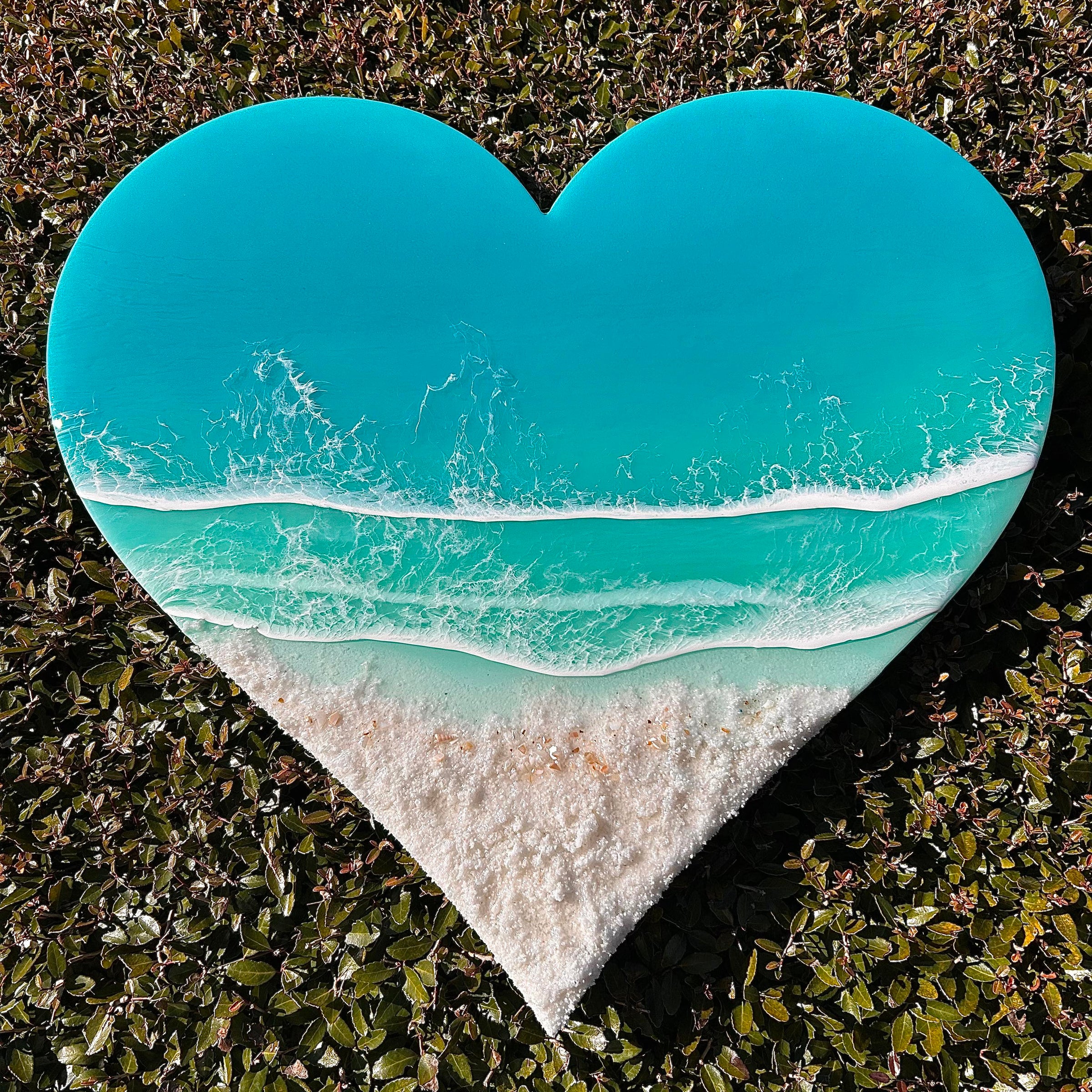 Beach Inspired Resin Heart