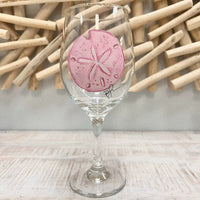 Pink Sand Dollar Coastal Inspired Stemmed Wine Glass - Sunshine & Sweet Pea's Coastal Decor