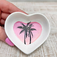 Palm Trees Small Heart Ring Dishes - Sunshine & Sweet Pea's Coastal Decor