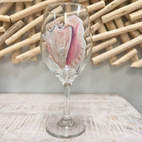 Conch Shell Coastal Inspired Stemmed Wine Glass - Sunshine & Sweet Pea's Coastal Decor