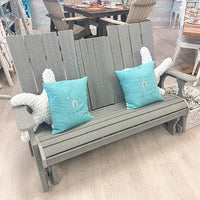 Driftwood Gray Poly Outdoor Furniture Fenwick Back Console Glider - Sunshine & Sweet Pea's Coastal Decor