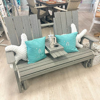 Driftwood Gray Poly Outdoor Furniture Fenwick Back Console Glider - Sunshine & Sweet Pea's Coastal Decor