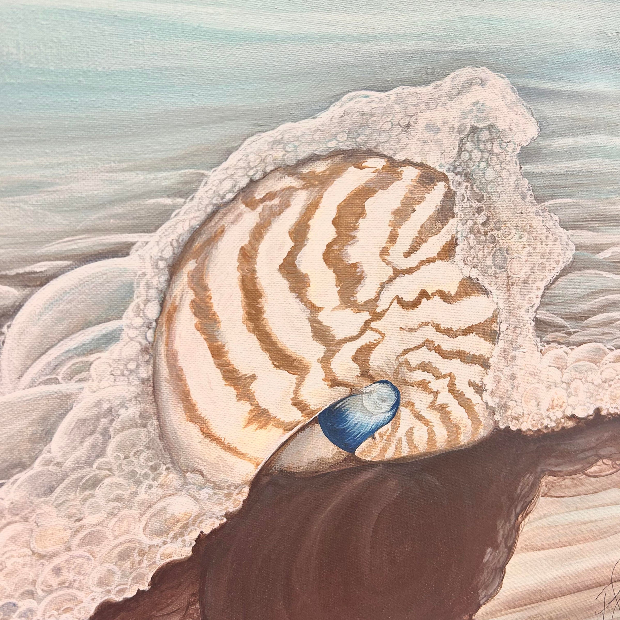 Original Nautilus Shell Painting on Canvas