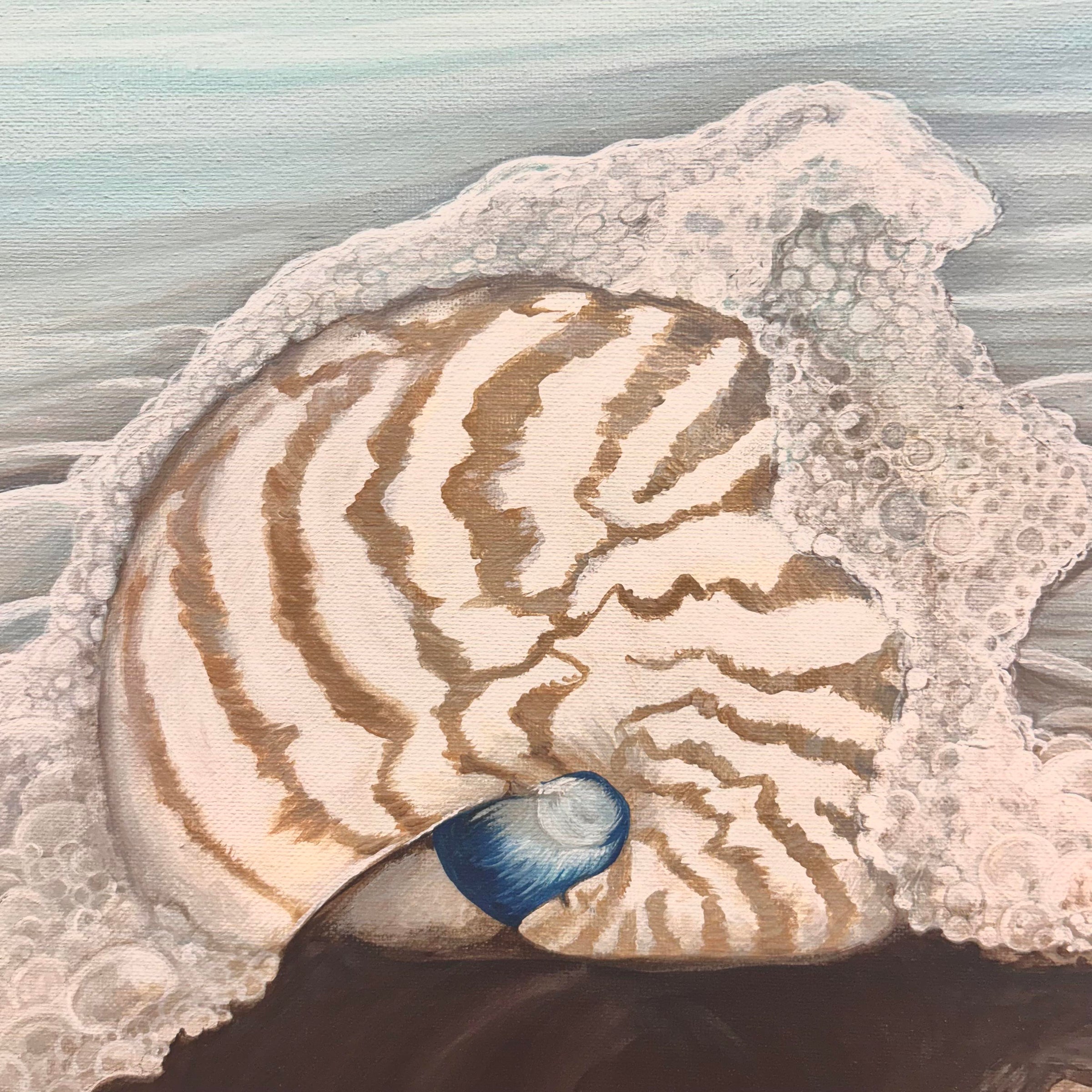 Original Nautilus Shell Painting on Canvas