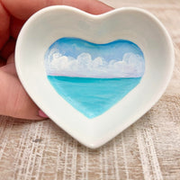 Beach Scene Small Heart Ring Dishes - Sunshine & Sweet Pea's Coastal Decor