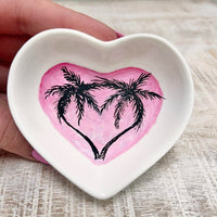 Palm Trees Small Heart Ring Dishes - Sunshine & Sweet Pea's Coastal Decor