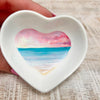 Pink Sunrise/Sunset Small Heart Ring Dishes - Sunshine & Sweet Pea's Coastal Decor