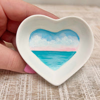 Peachy Sunset Small Heart Ring Dishes - Sunshine & Sweet Pea's Coastal Decor