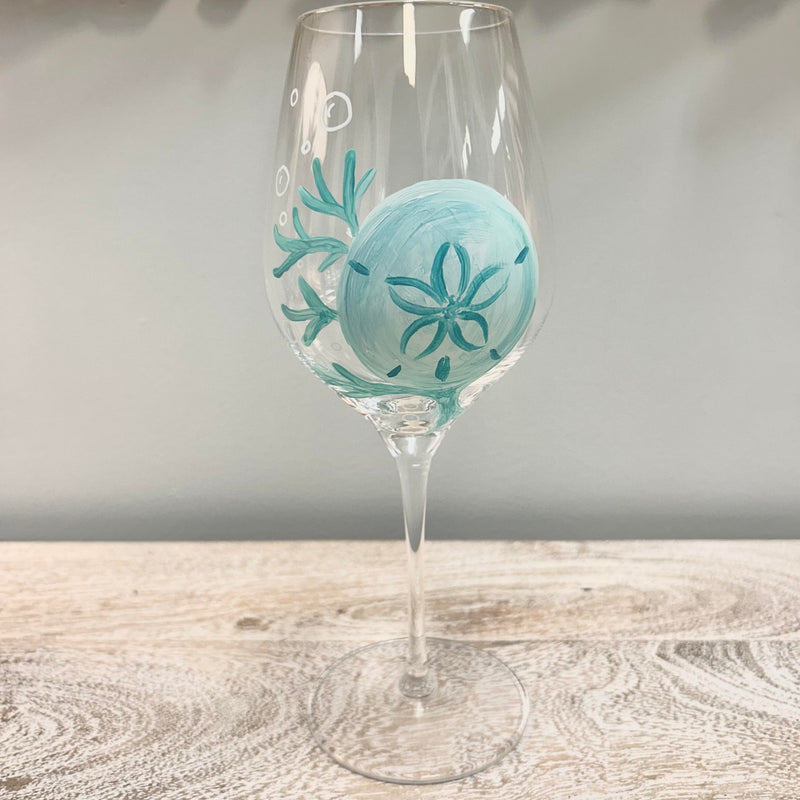 Assorted Coastal Inspired Stemmed Wine Glass