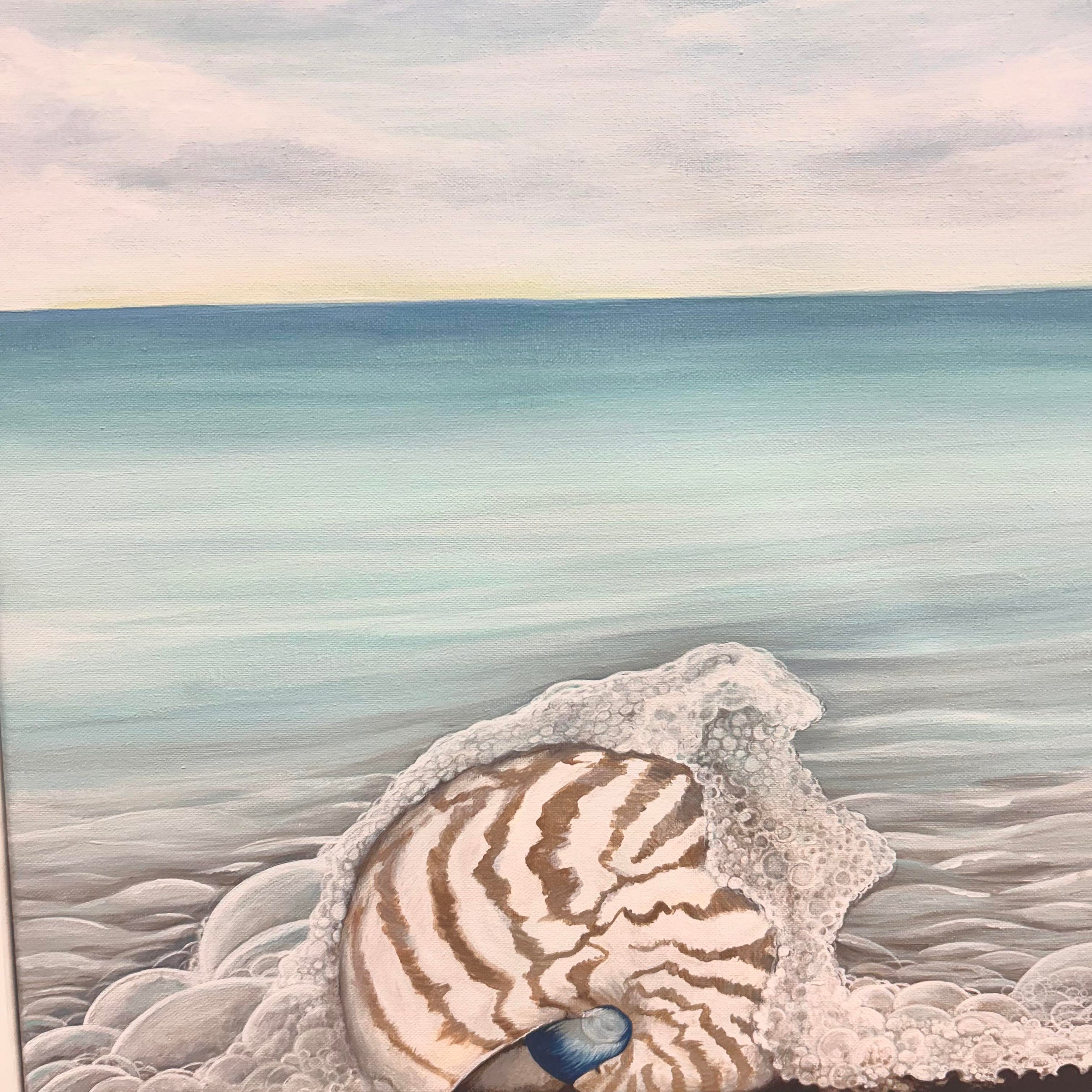 Original Nautilus Shell Painting on Canvas