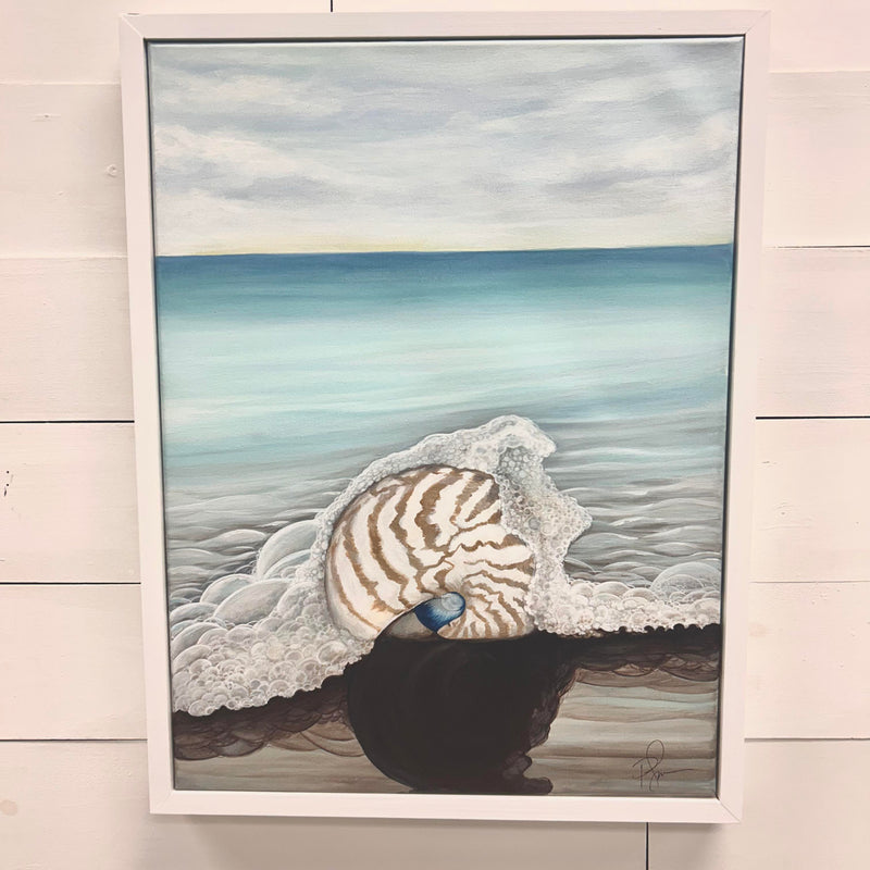 Original Nautilus Shell Painting on Canvas