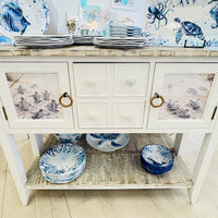 Coastal Entry Table/Cabinet w/Anastasia Musick Art