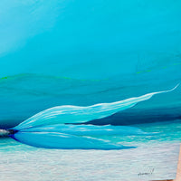 Original Mermaid Painting at the Sea Floor