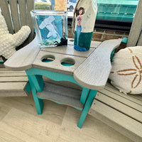 Driftwood Gray on Aruba Blue Poly Outdoor Furniture Settee - Sunshine & Sweet Pea's Coastal Decor