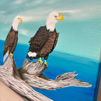 Eagle Pair at the Shore Original Painting