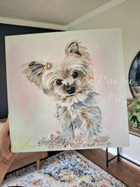 Custom Pet Portraits on Canvas w/Optional Embellishments Commission