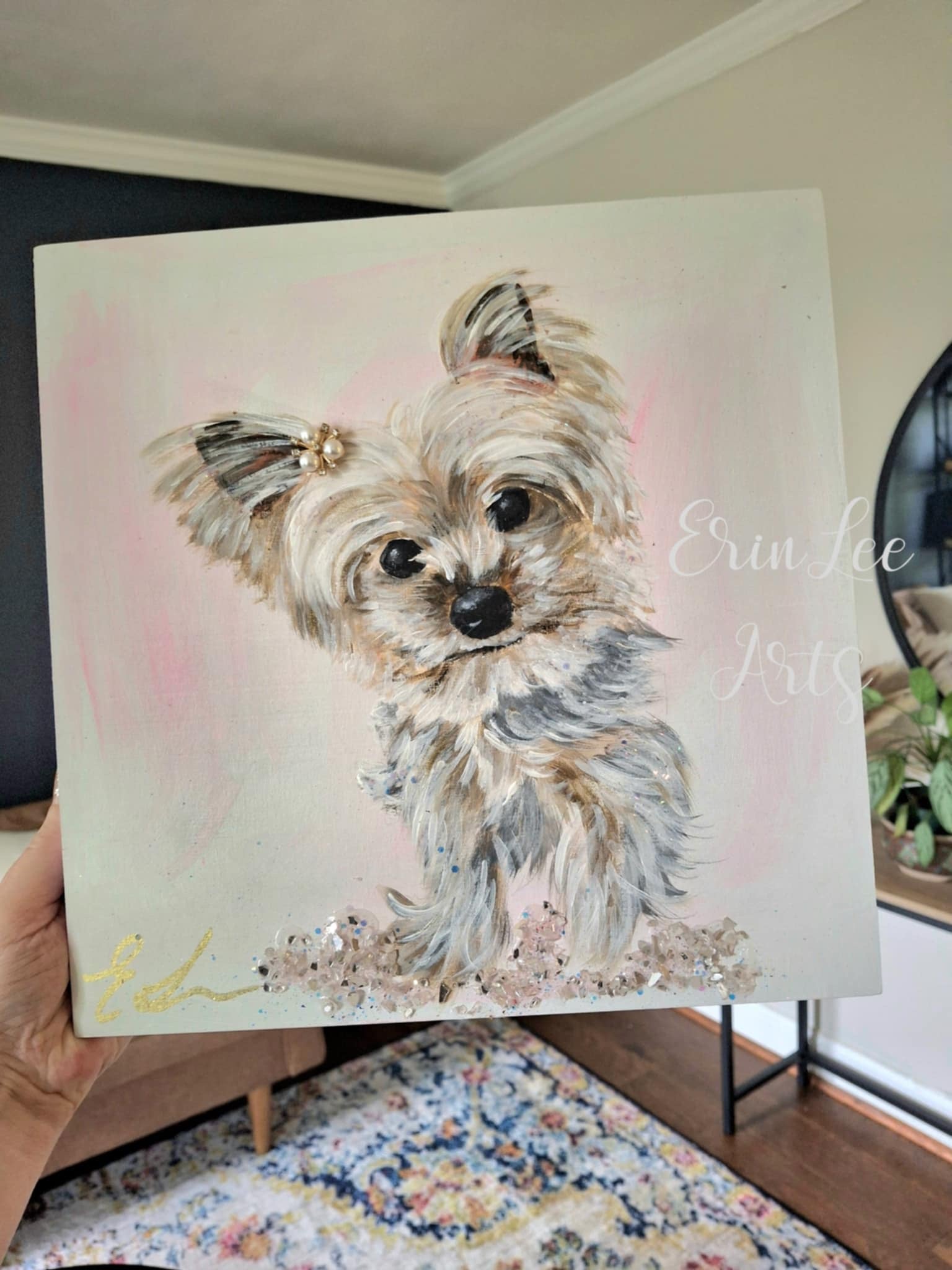 Custom Pet Portraits on Canvas w/Optional Embellishments Commission