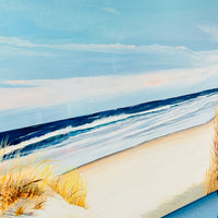 Shore with Grasses and Fence Original Artist Painting