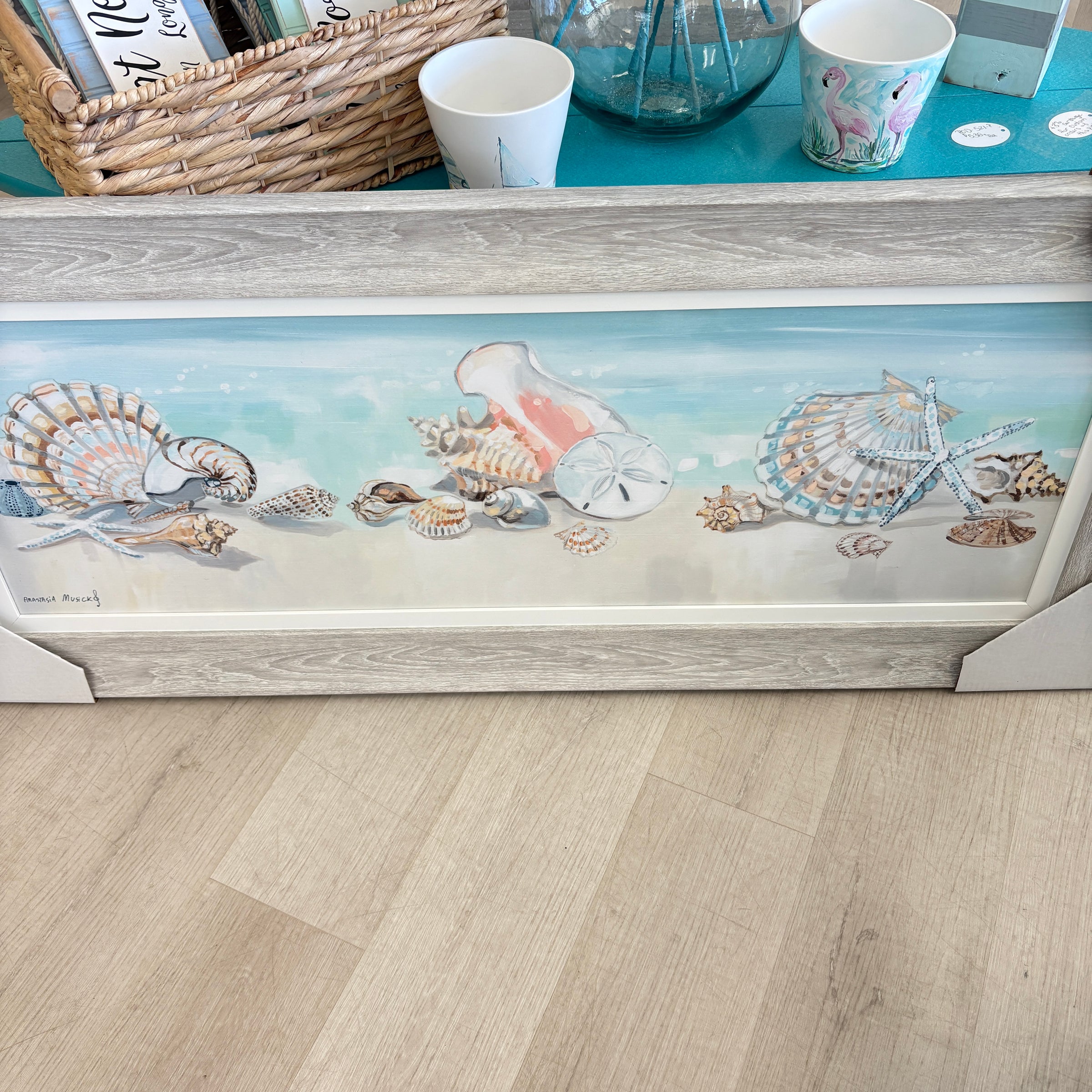 Seashell Beach Collage Framed Print