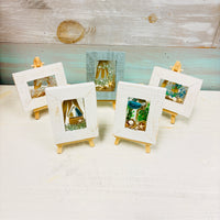 Assorted Mini Framed Resin Art w/ Wooden Easel