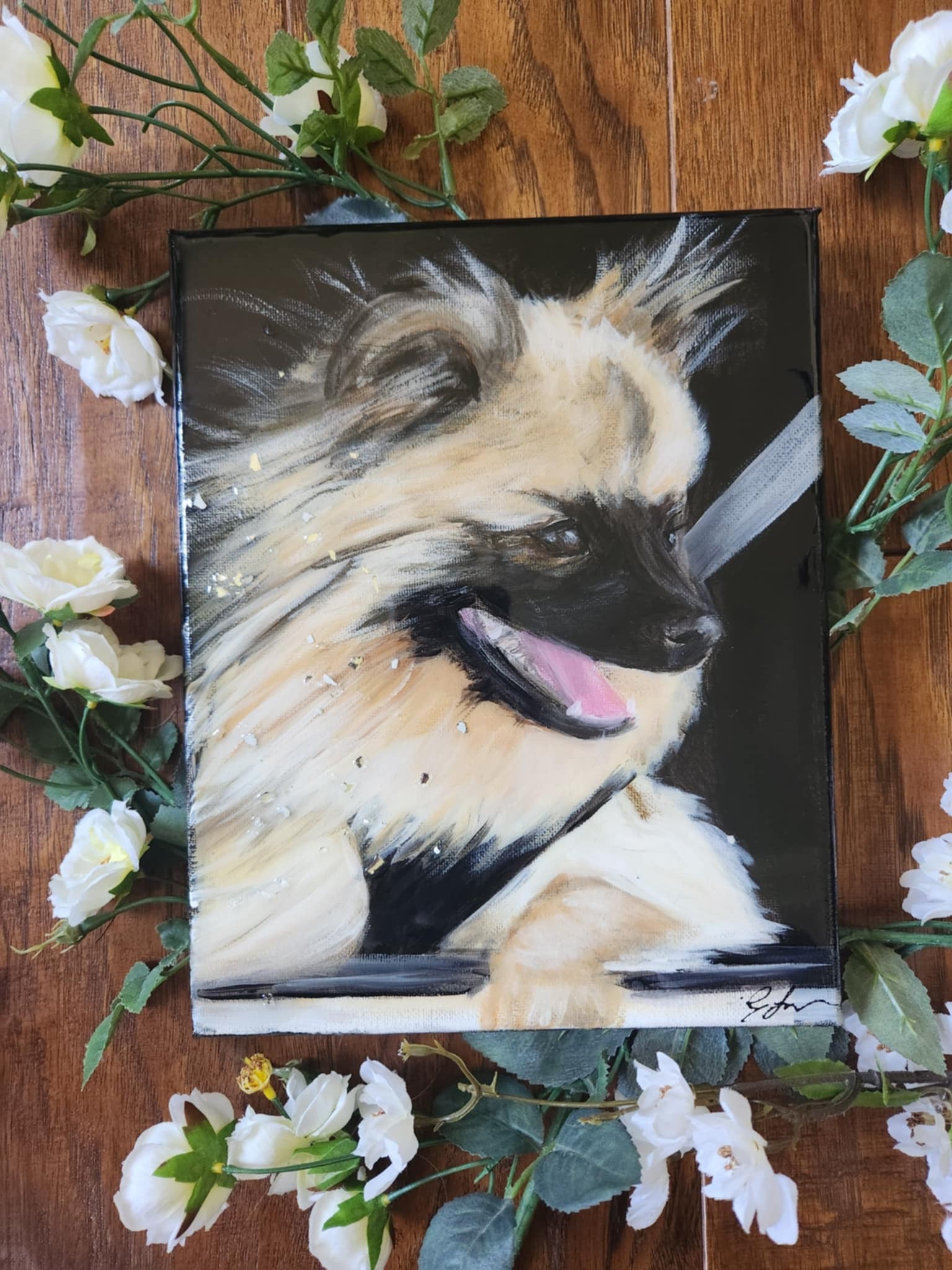 Custom Pet Portraits on Canvas w/Optional Embellishments Commission