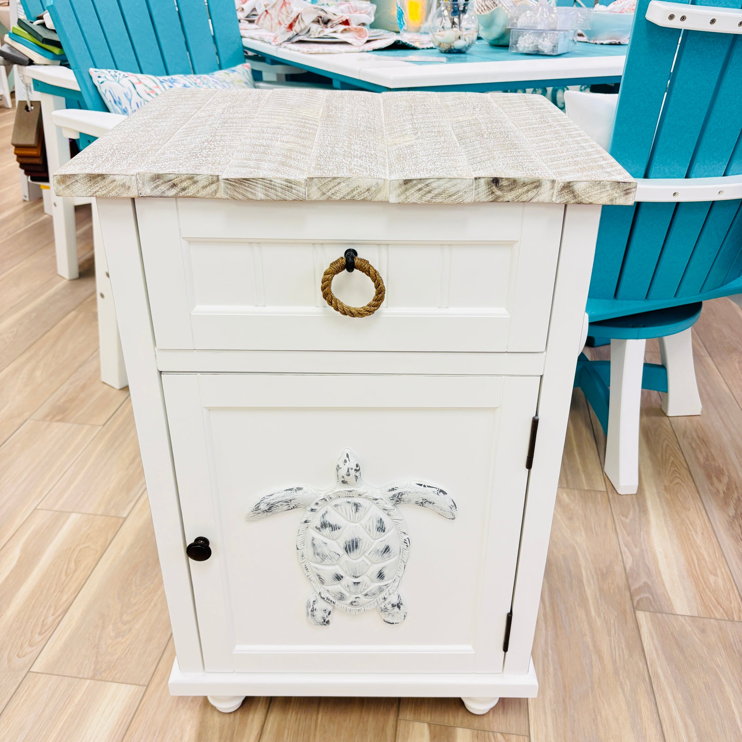 Single Turtle Accent Cabinet w/ Drawer