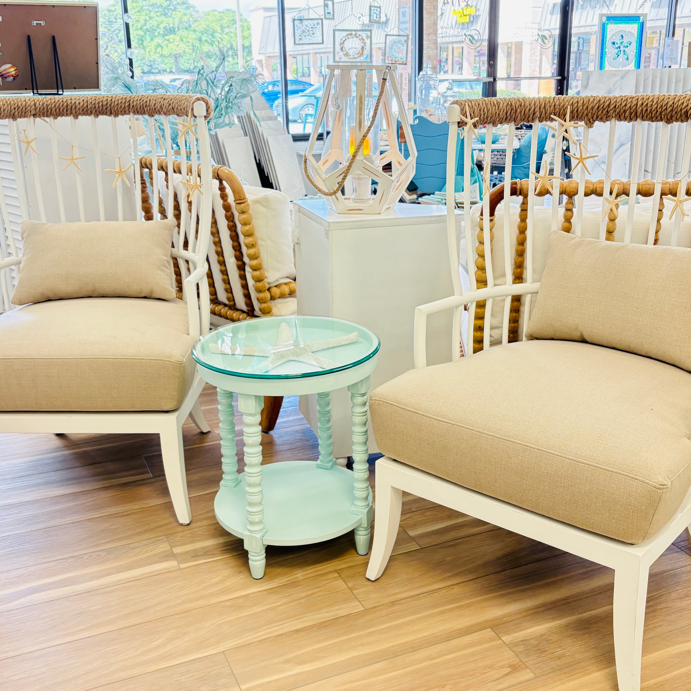 Winston Windsor Chair w/ Nautical Rope & Starfish Accents