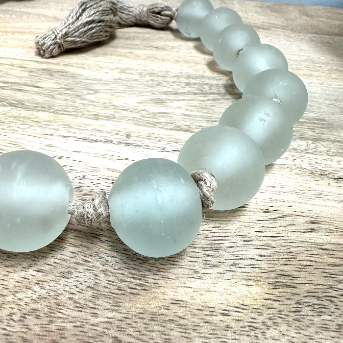 Glass Bead Garland w/ Tassels Sunshine & Sweet Peas Coastal Decor