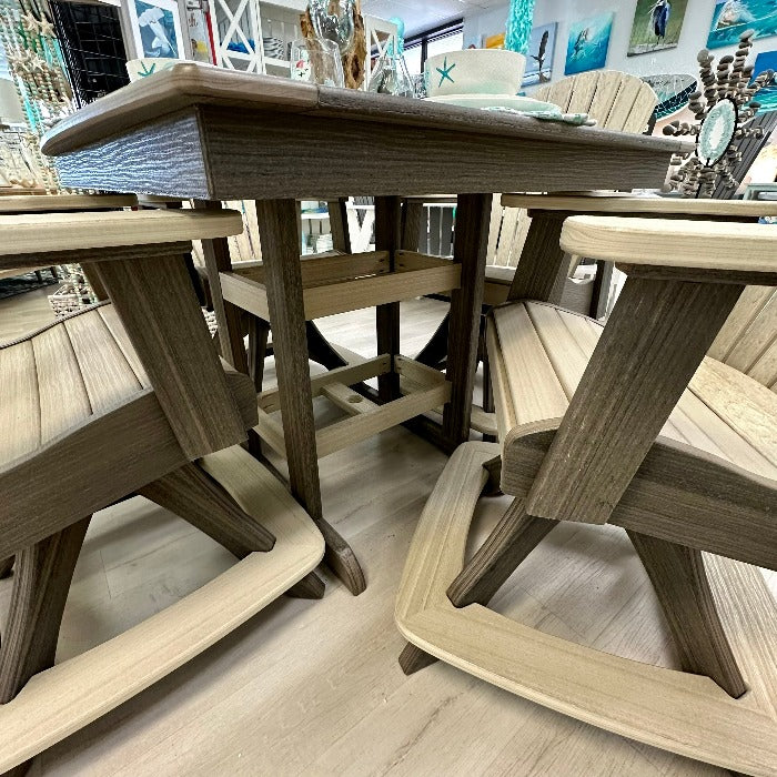 Birch on Coastal Gray Poly Outdoor Furniture Cafe Height Table Set - Sunshine & Sweet Pea's Coastal Decor