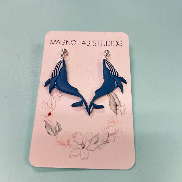 Assorted Polymer Clay Whale Shark & Humpback Earrings