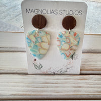 Assorted Dangle Polymer Clay Earrings Sunshine & Sweet Peas Coastal Decor