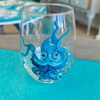 Assorted Ocean Inspired Hand Painted Stemless Wine Glasses