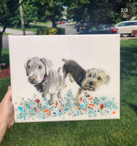 Custom Pet Portraits on Canvas w/Optional Embellishments Commission