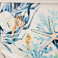 Seashell and Starfish Collage Framed Print